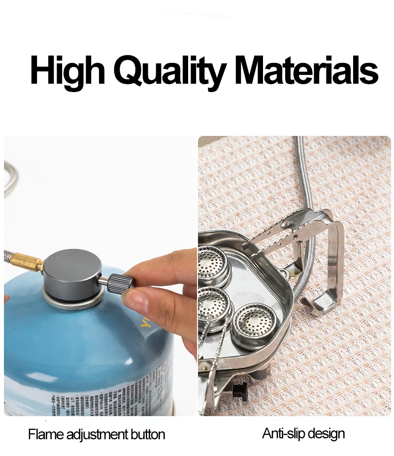 S4 Outdoor mini portable camping propane gas stove folding 4 burners kitchen