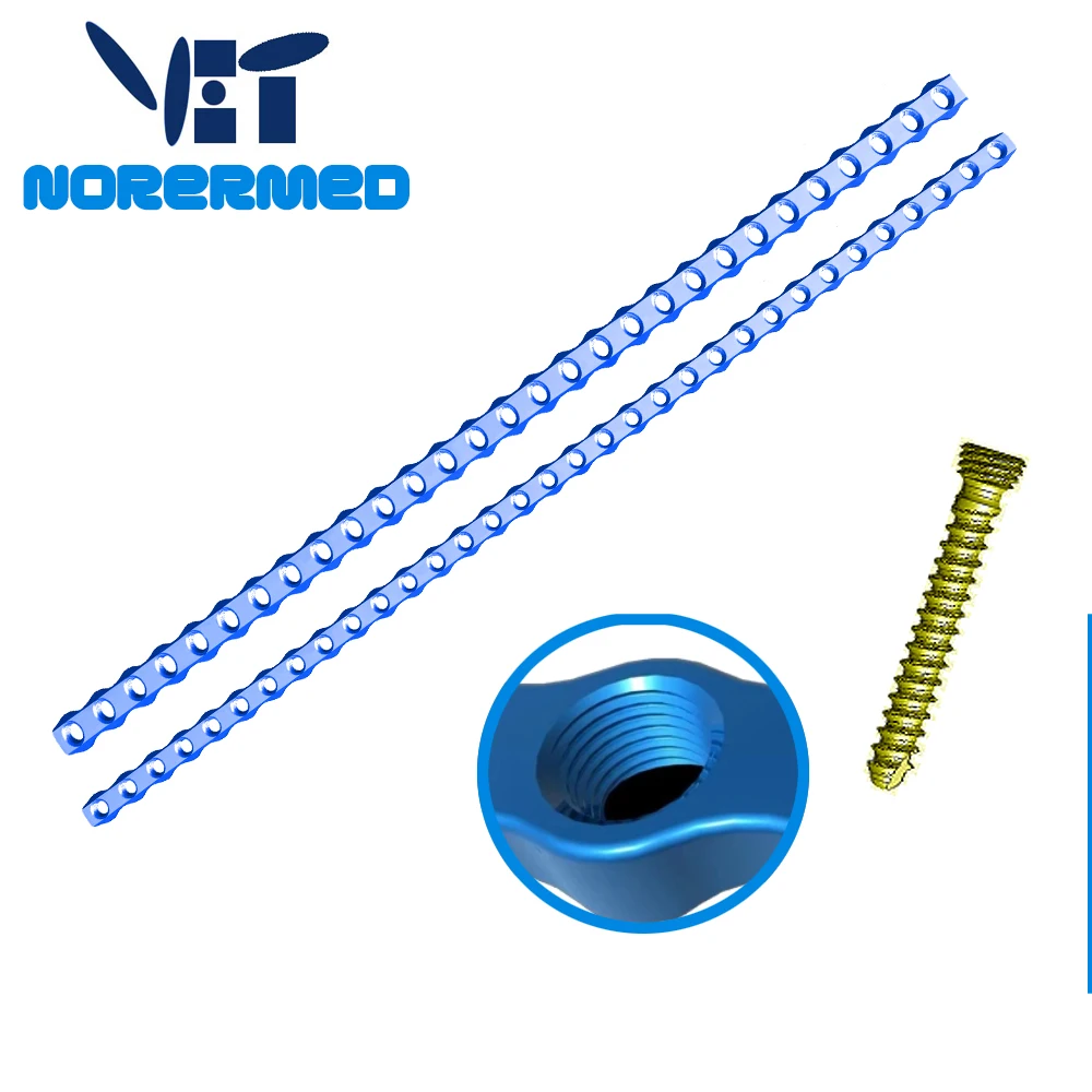 China Manufacturer Veterinary Orthopedic Titanium AO TYPE Mono axial Locking Plate Implant for Cat and dog fragment surgery