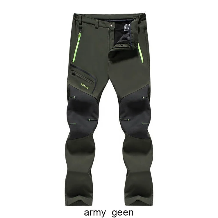 
High Quality Outdoor Warm Pants Fleece Lined Soft Shell Tactical Cargo Ski Hiking Pants 