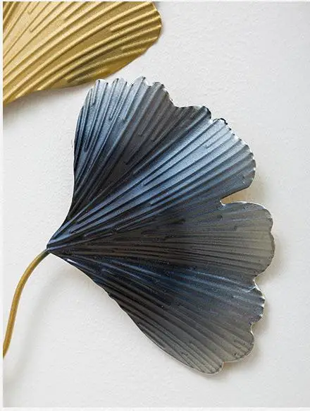 Light Luxury Metal Home Decor Fashion Ginkgo Leaf Metal Wall Art Decor For Office Living Room