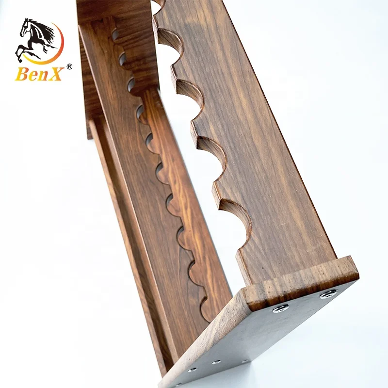 BenX 10-Hole Trapezoid MDF Material Standing Cue Rack Multi-Color Pool Cue Holder for Snooker & Billiard Balls