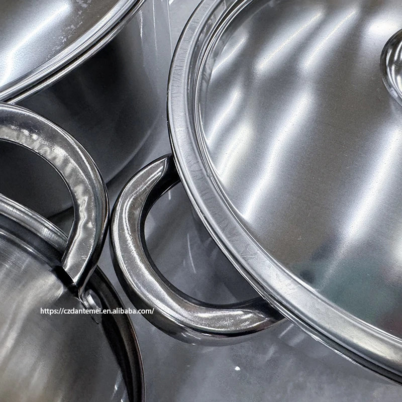 High Quality Factory 8 Pieces Kitchen Cooking Pot Set  Luxury Stainless Steel Cookware Sets