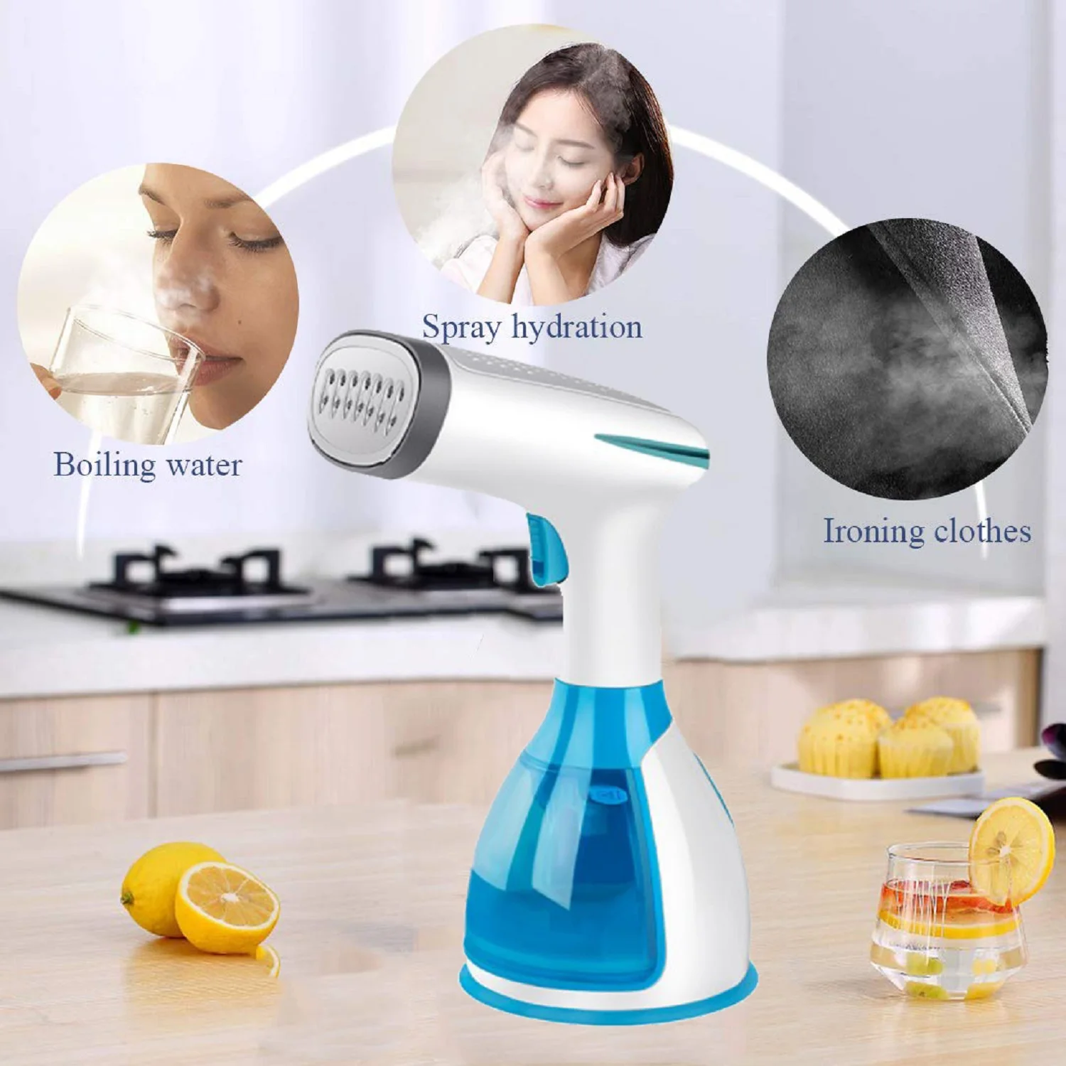 
220V 1500W Handhold Mini Steam Iron with Brush Fabric Steamer Clothes Steamer Handheld Garment Steamer 