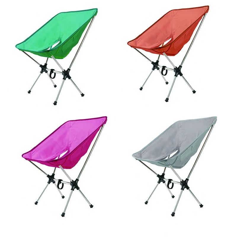 Custom wholesale manufacturer multicolor ultralight metal Picnic outdoor easy carry compact foldable fish moon fold camp chair