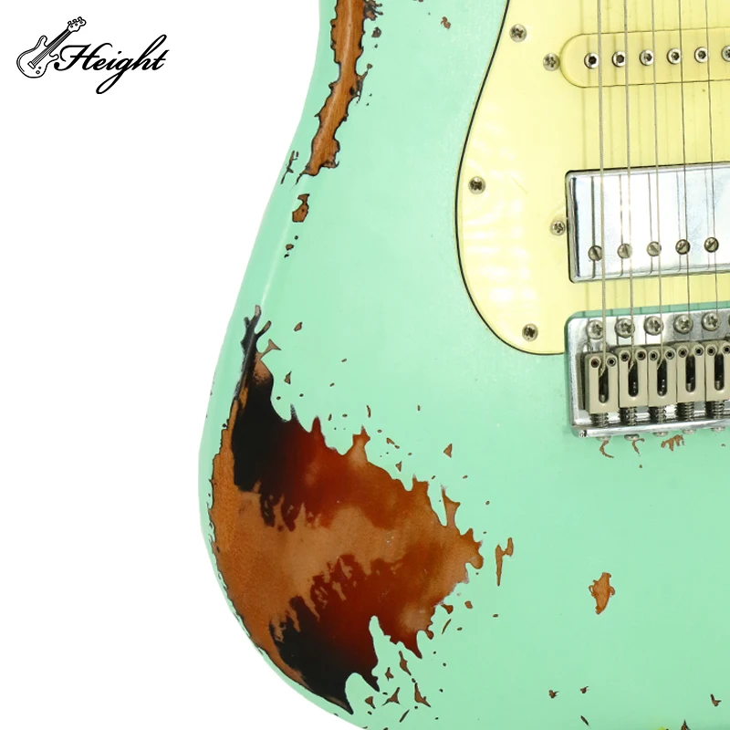 ST Semi Hollow Electric Guitar Custom Relic Bass Elektro Guitare Guitarra Electric