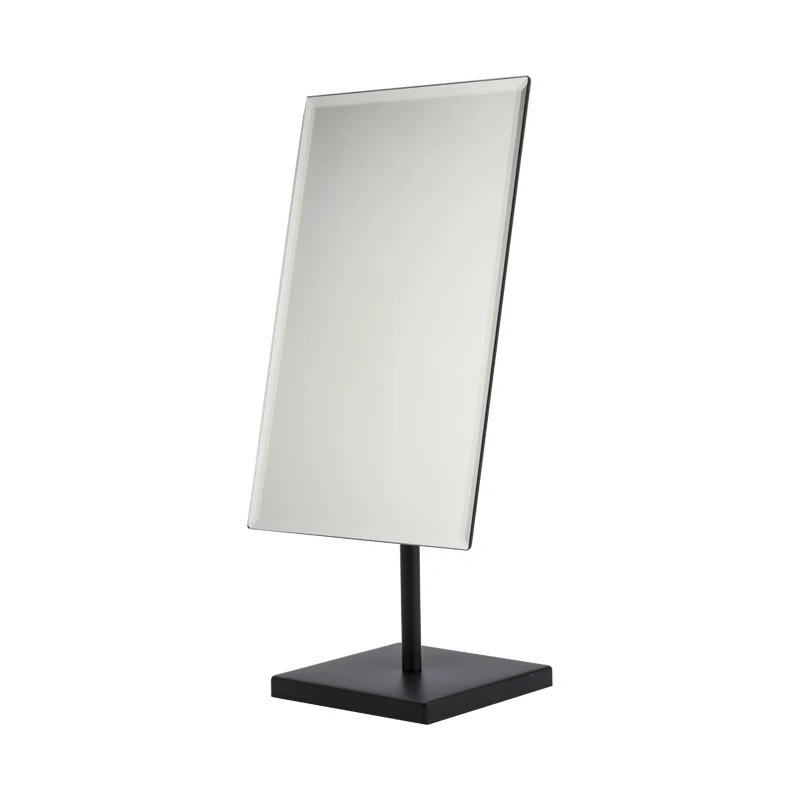 Manufacturer Desktop Standing Vanity Makeup Cosmetic Frameless Desktop Glass Black Mirror