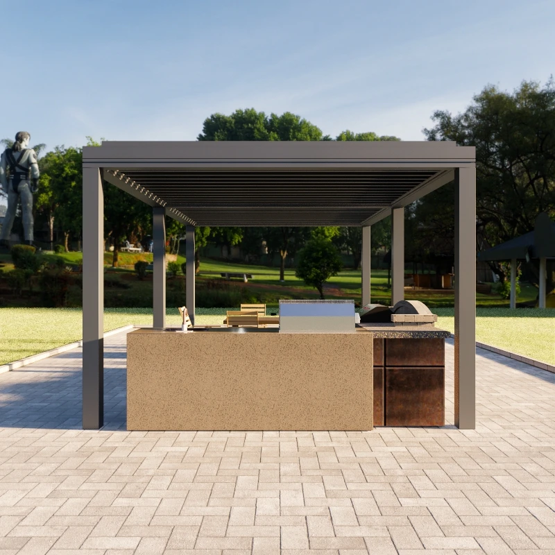 Foshan Isun waterproof Chinese style pavilion wooden pavilion aluminum pavilion