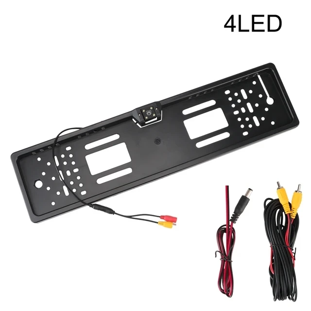 12V Car Rear View Camera 4 8 LED Parking Sensor Parktronic With European License Plate Holder Frame Universal Auto Accessories