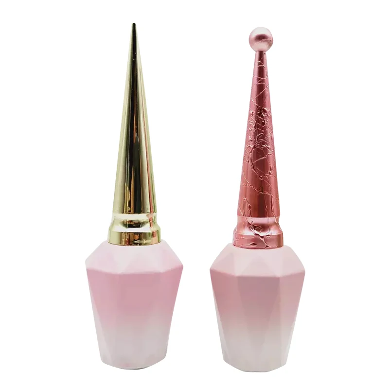 Custom luxury design wholesale china supplier empty 12ml glass nail polish empty hexagonal nail polish with brush LowMOQ