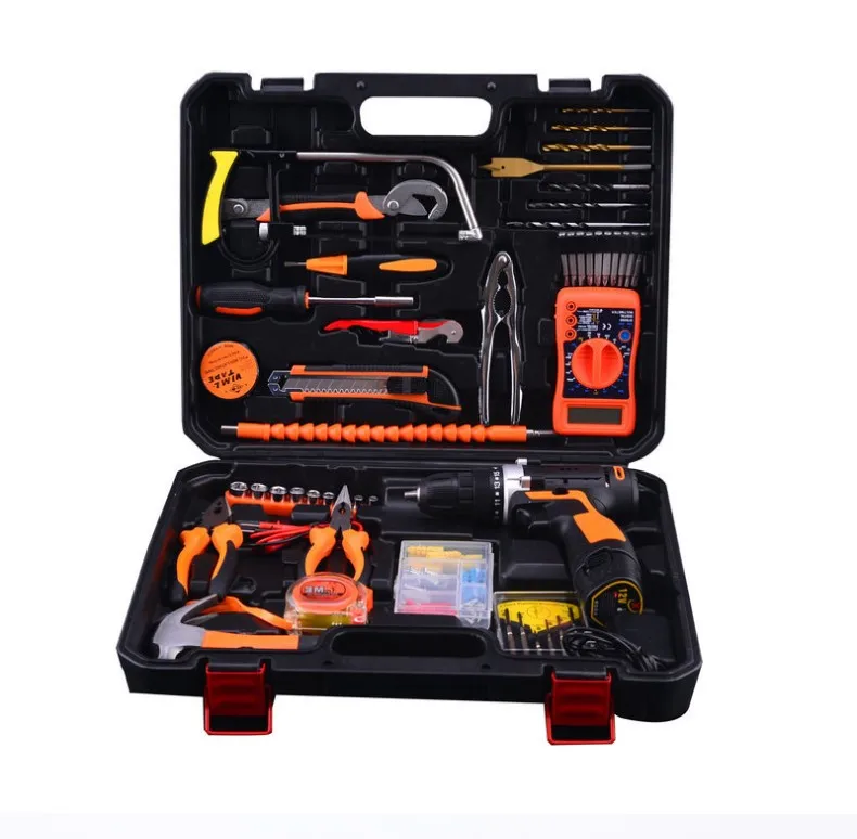 Promotional hot sale combination hardware toolbox gift portable socket bit set household repair tool set