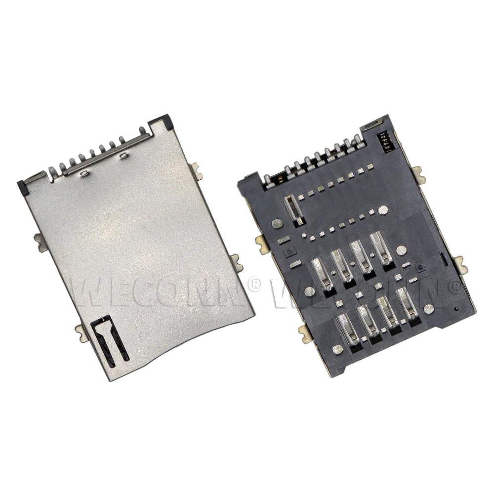PCB board to board SIM big card adapter 8PIN with switch SMT push push type SIM card connector