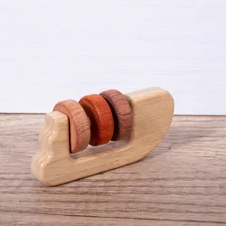 CHCC Custom Food Grade Silicon Teething Mitten Toy chewable Rattle Wooden Teething Toys Ring Baby Gift Set Baby Silicone Teether