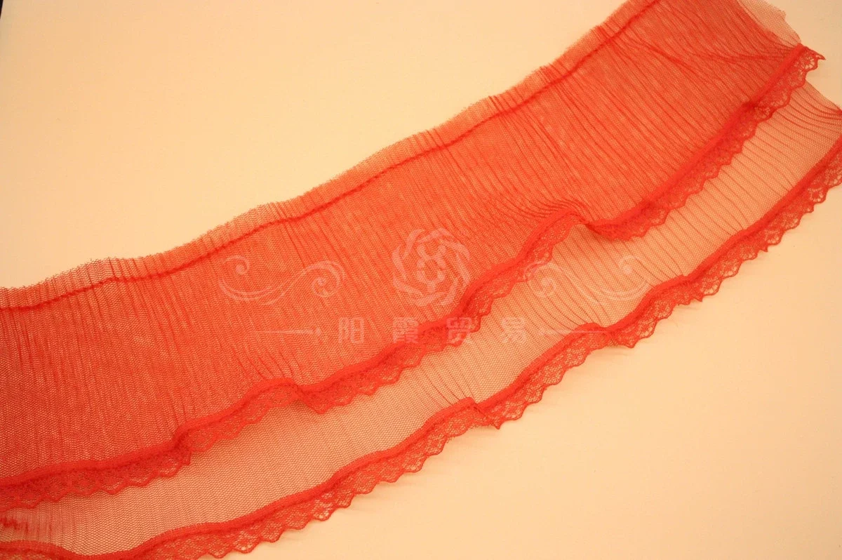 Pleated Ruffled Lace for Dresses Costumes DIY Craft Sewing Single Ruffle Lace Trim, Ruffle Organza Lace Trim