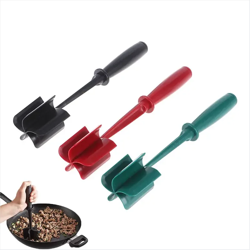 Meat Chopper 5 Curve Blades Ground Beef Masher Heat Resistant Meat Masher Tool Nylon Hamburger Non-scratch Chopper Utensil
