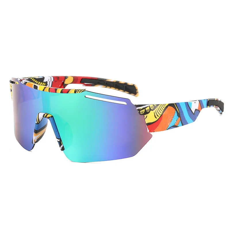 2022 Fashion Brand Designer Cycling Night Vision Glasses Colorful Outdoor Sports Large One Piece Sunglasses