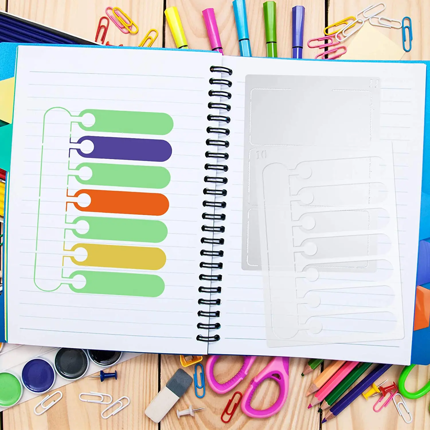 26 Pieces A5 Journal Stencils Plastic Planner Set DIY Templates Planner Weekly Layouts Bullet Dot Grid Journal Stencils for DIY