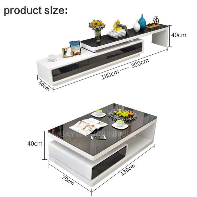 High gloss white storage tv stand cabinet coffee tea table tv units