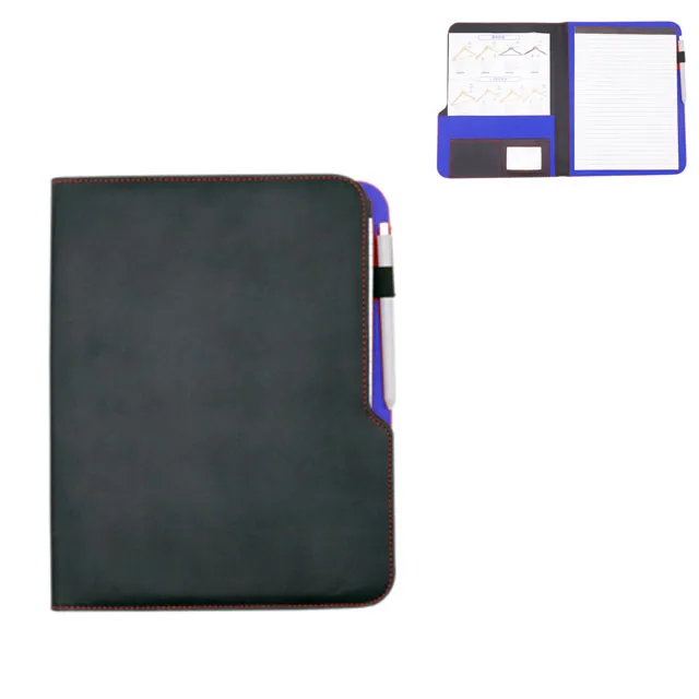 Luxury A4 tablet genuine pu leather file covers women and mens business portfolio folder