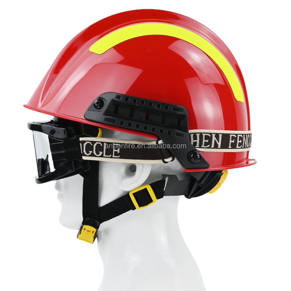 ANBEN FIRE Flame Resistant PC Red color EN Standard MSA F2 Fireman Rescue Helmet