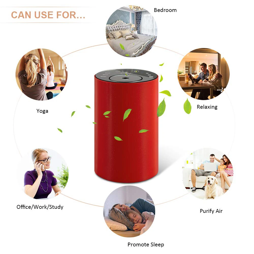 High Quality Portable Aluminium Alloy Waterless Car USB Aroma Oil Diffuser Rechargeable Nebulizering Aromatherapy Diffuser