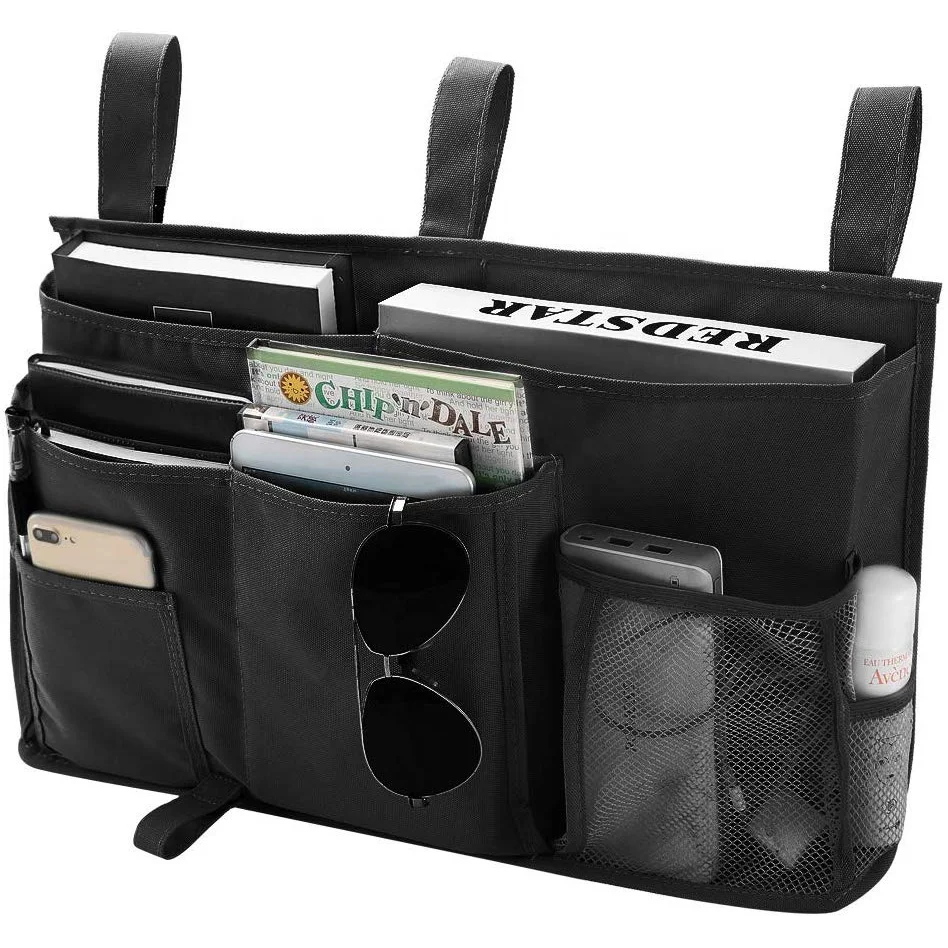
8 Pockets Caddy Hanging Organizer Bedside Storage Bag for Bunk and Hospital Beds, Dorm Rooms Bed Rails 