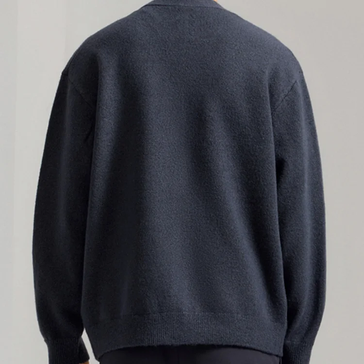 Custom Mens 12GG 100% Merino Wool Full Zip Up Cardigan Sweater Zipper Knitted Jacket For Man China Knitwear Manufacturer