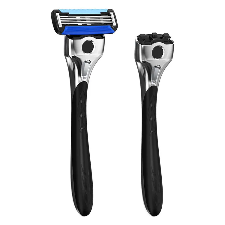 Wholesale Custom Logo Private Label Bulk Good Men Body Grooming System Shaving Razors Stainless Steel for Men Blue 5 Pcs