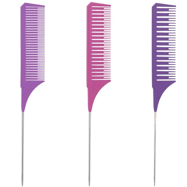 3 Sizes Premium Highlighting Comb Set Professional Weaving Styling With Rat Tail