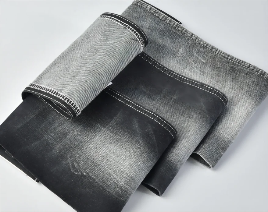 New Pakistan good ring spung OA yarn high elastic dark black lady denim jeans fabric