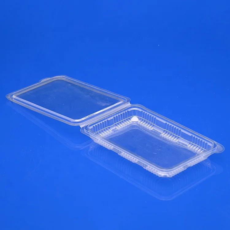 Transparent manufacturers take away clamshell container Custom plastic low height  design food container