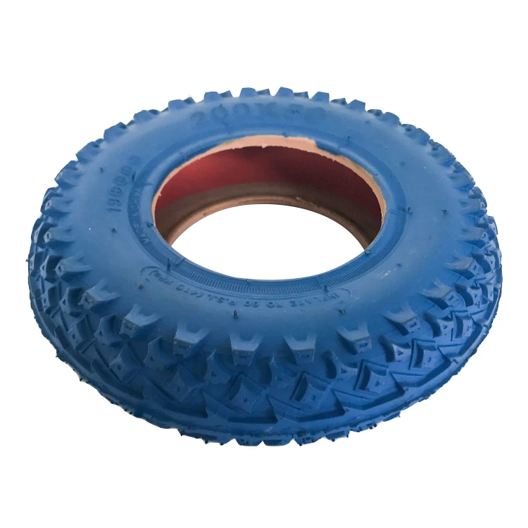 Wear Resistant 200x50 Electric Mountainboard Air Filled Blue Color Rubber Tire with Off-Road/Knobby Tread Tire for e Scooter