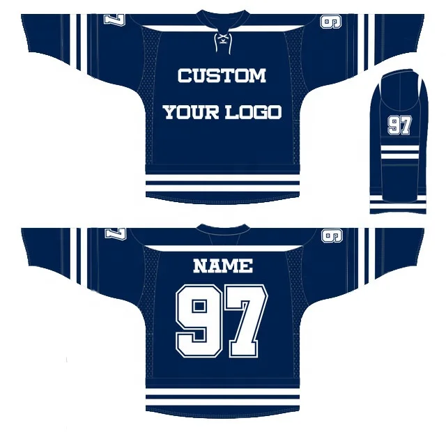 custom blue men team canada new yearsey embroidered with hood sublimated ice mighty ducks movie usa hockey jersey