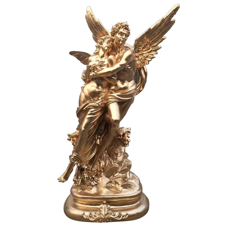 Famous large size antique love angel statue of Cupid and Psyche sculpture for indoor decoration