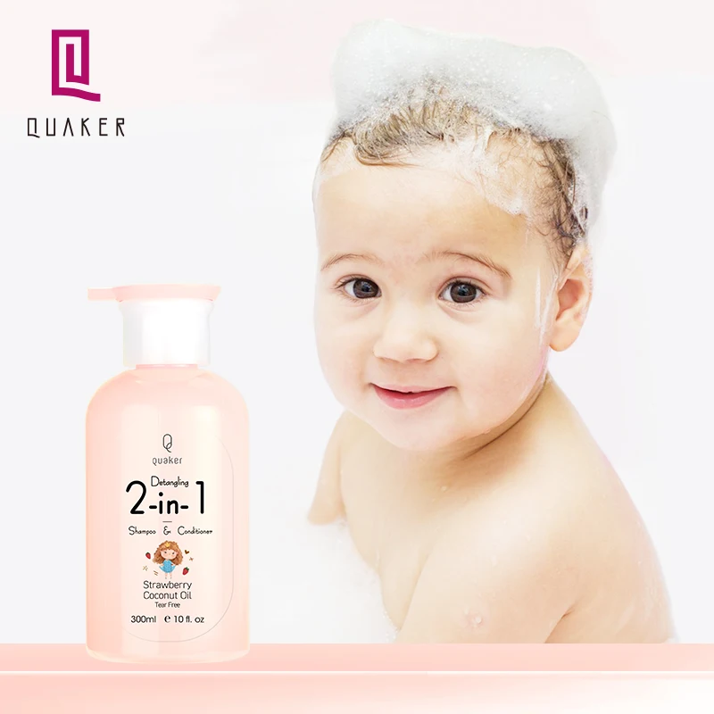 Qquaker Oem Smooth Kids 2 In 1 Hair Shampoo Good For Curly & Coles Hair For Age 3+ With Hair Conditioner No Tear