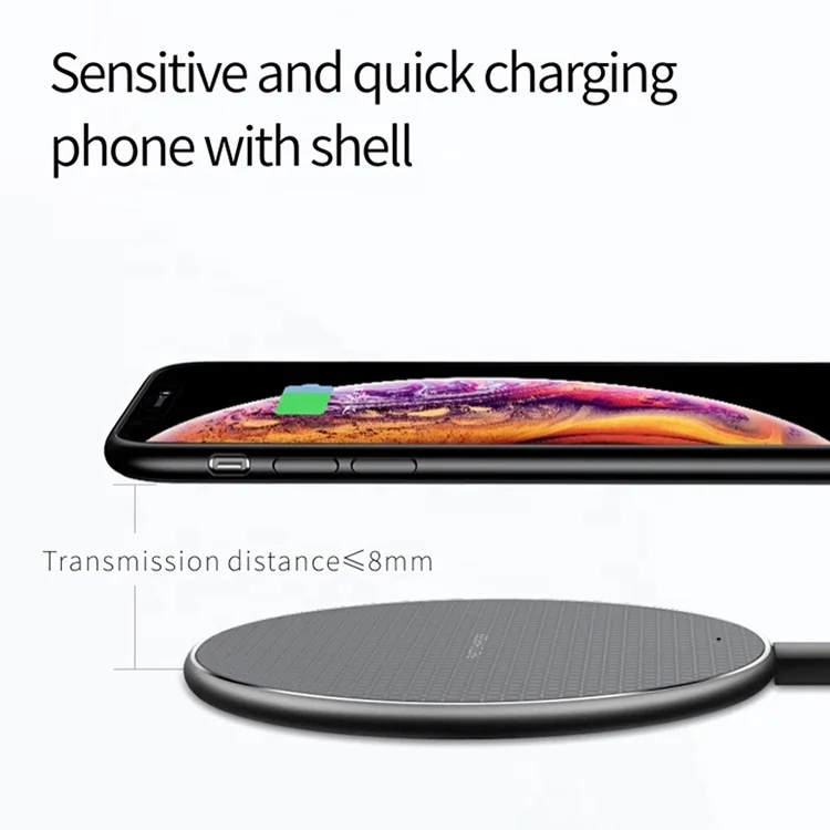 drop shipping 10 Watt Ultrathin Fast Charge Wireless Charger Pad for Mobile Phone promotional gift round cargador rapido