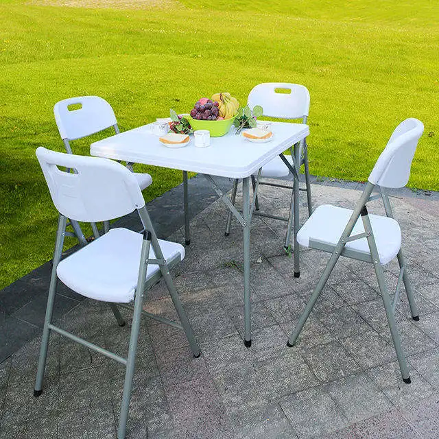 Outdoor portable stackable commercial seat lightweight white plastic folding party dining chairs
