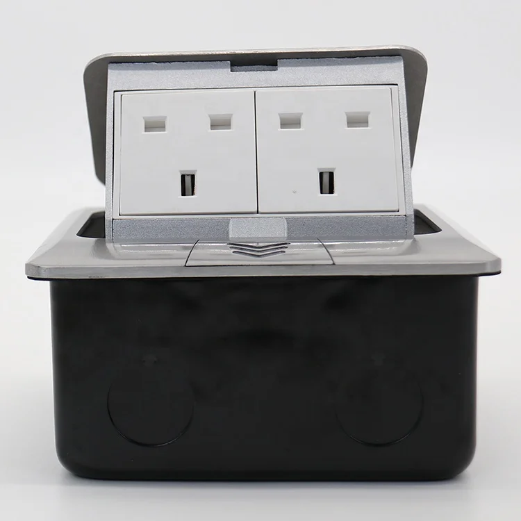 Aluminum alloy  floor pop up socket outlet with Duplex  UK socket