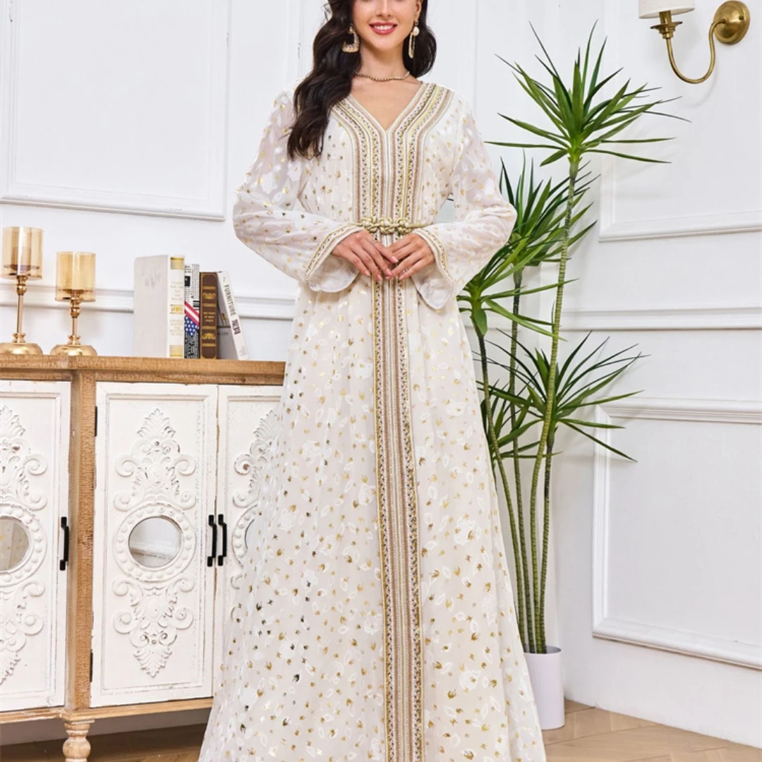 Cross-border foreign trade in the Middle East Morocco new bronzing slim Muslim women Ethnic clothes Modest abaya