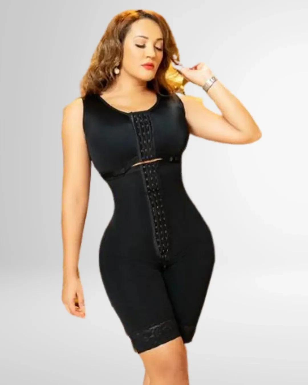 Hook & Eyes Control with Bra Zipper Crotch Body Shapers Fajas Ivory-Colored Waist Trainer Vest For Women Weight Loss Latex