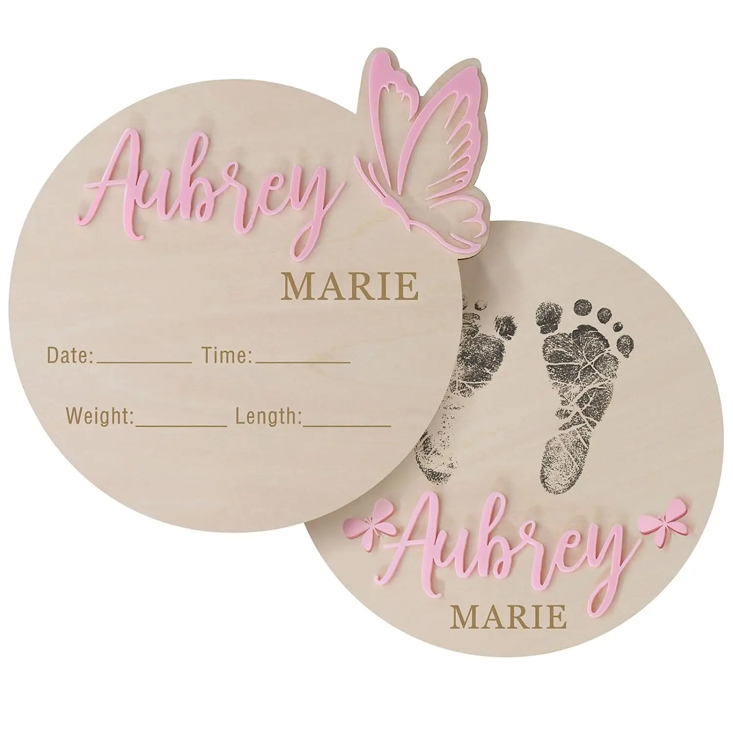 Newborn Announcement Sign Wooden Baby Announcement Sign Birth Announcement Cards for Girl Boy