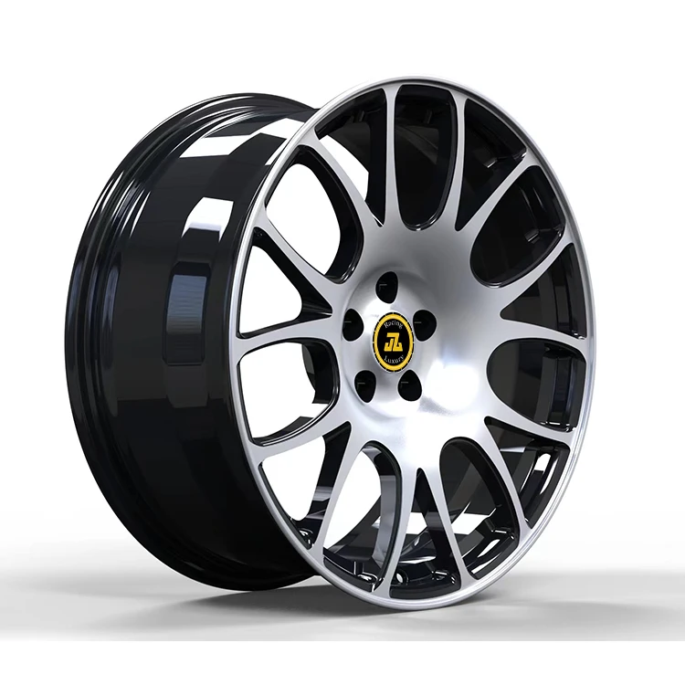 Jiangzao hot sale forged wheels 17 18 19 20 21 22 23 24 inch 5x112 5x120 size gloss black machined face for car