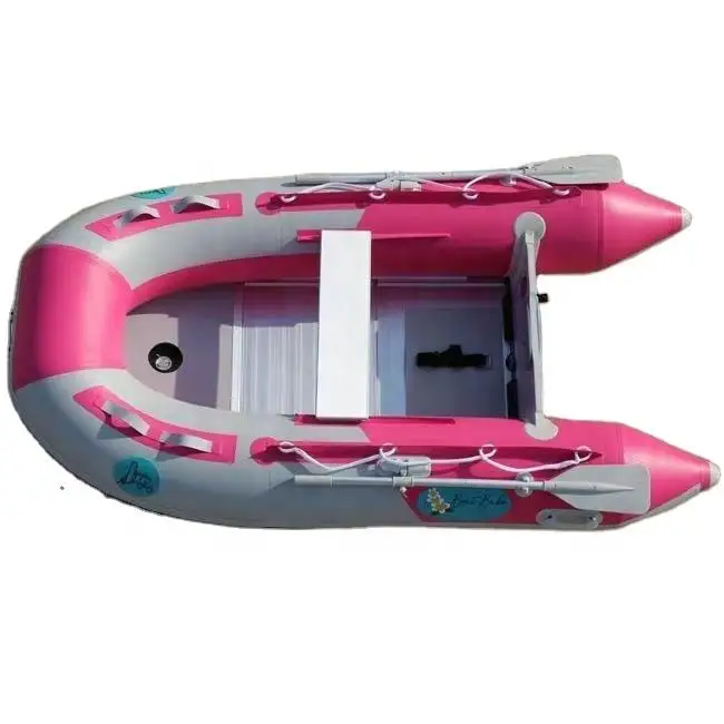 2.3m-5.2m PVC Inflatable Boat with Aluminum Rafting Water Safety Rubber Boat with Paddles