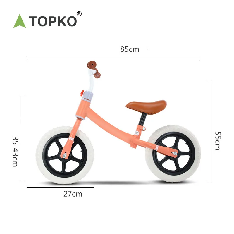 TOPKO manufacturers wholesale Kids bicycle balance bike without pedals 1-2-3-6 years old baby balance bike