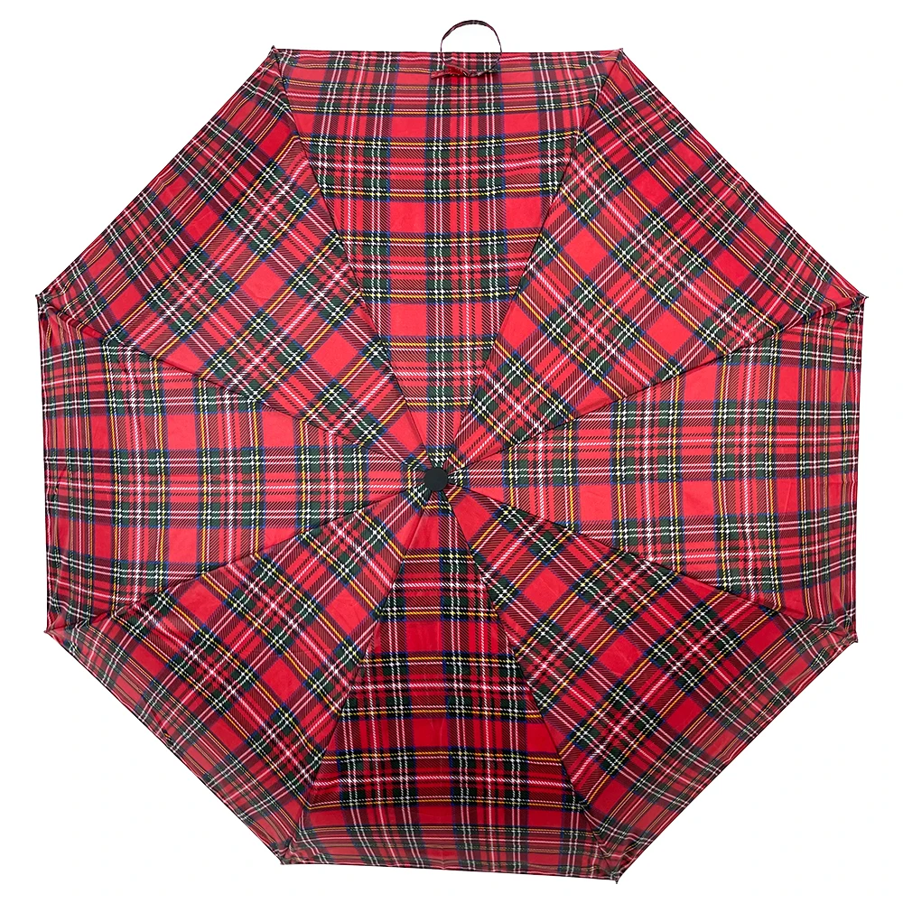 OVIDA Fashion Design Creative Portable Outdoor Windproof Custom Printing Automatic Promotional 3 Folding Umbrella