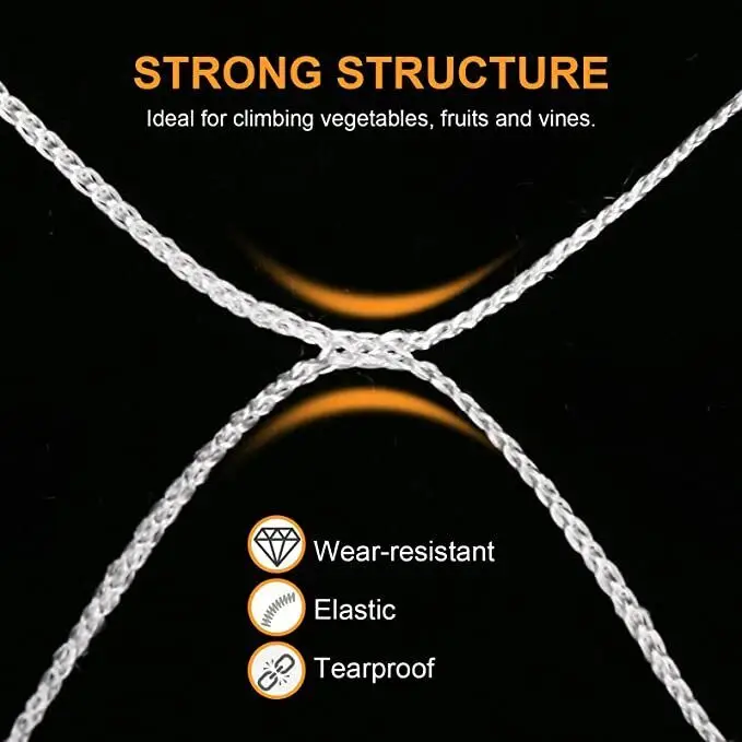 Plant Trellis Netting Heavy-Duty Polyester Grow Net Garden Trellis Netting with Square Mesh for Climbing Plants Vegeta