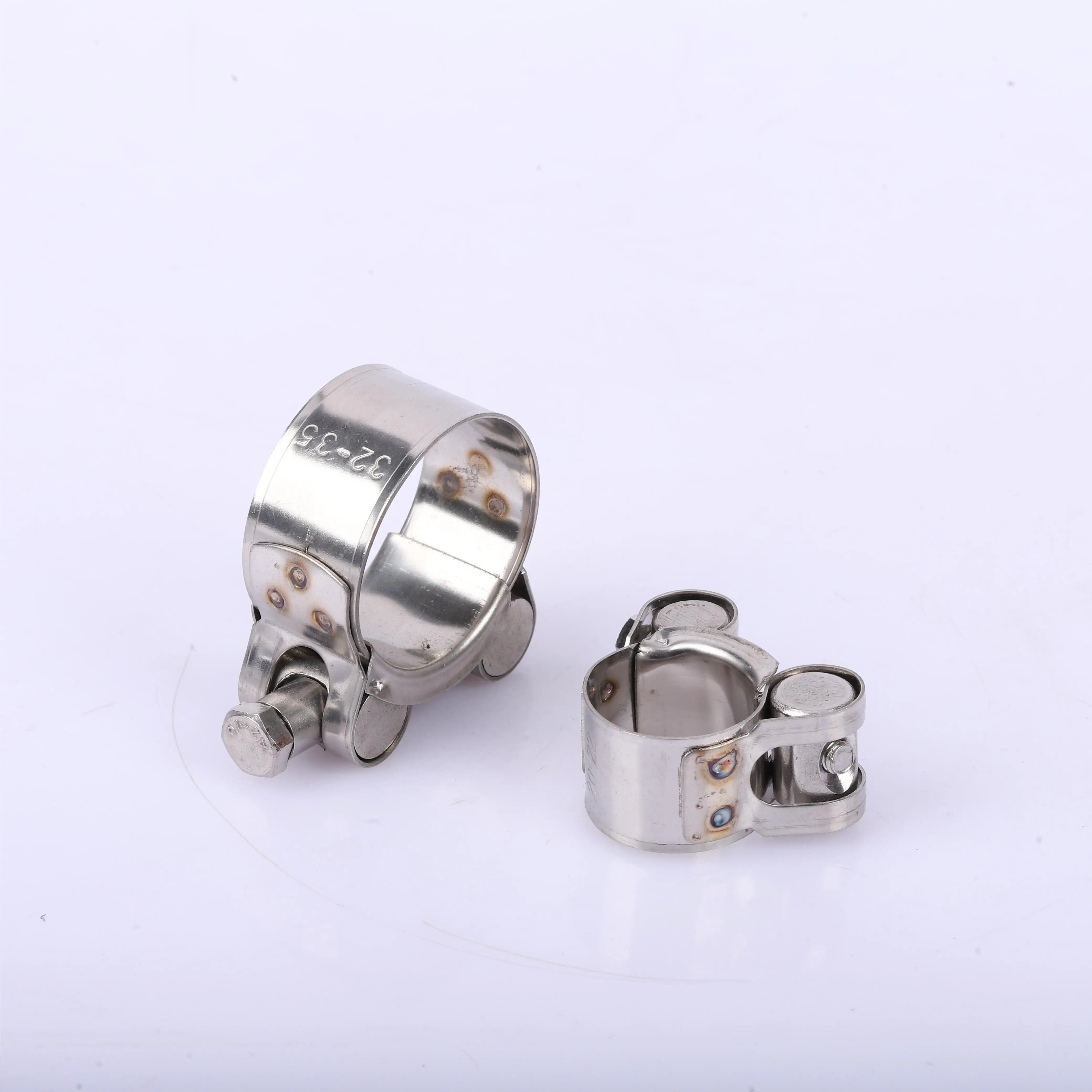 Stainless Steel 201 304 316 adjustable heavy duty strong hose clamp bolt clamps throat hoop robust pipe clamp
