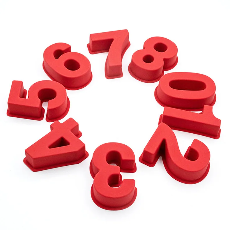 0-8 Number Silicon Cake Molds 3D Decorating Wholesale Number Silicone Cake Mold Baking Silicone Mold