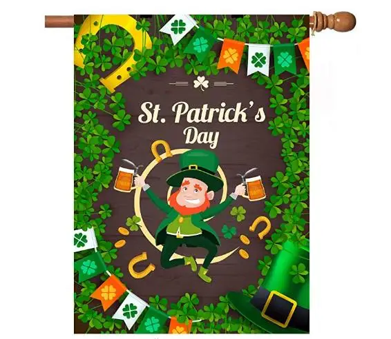 Happy St. Patricks Garden flag Welcome House Flag 12 x 18ft  for In Courtyards and Outdoor Home Decoration