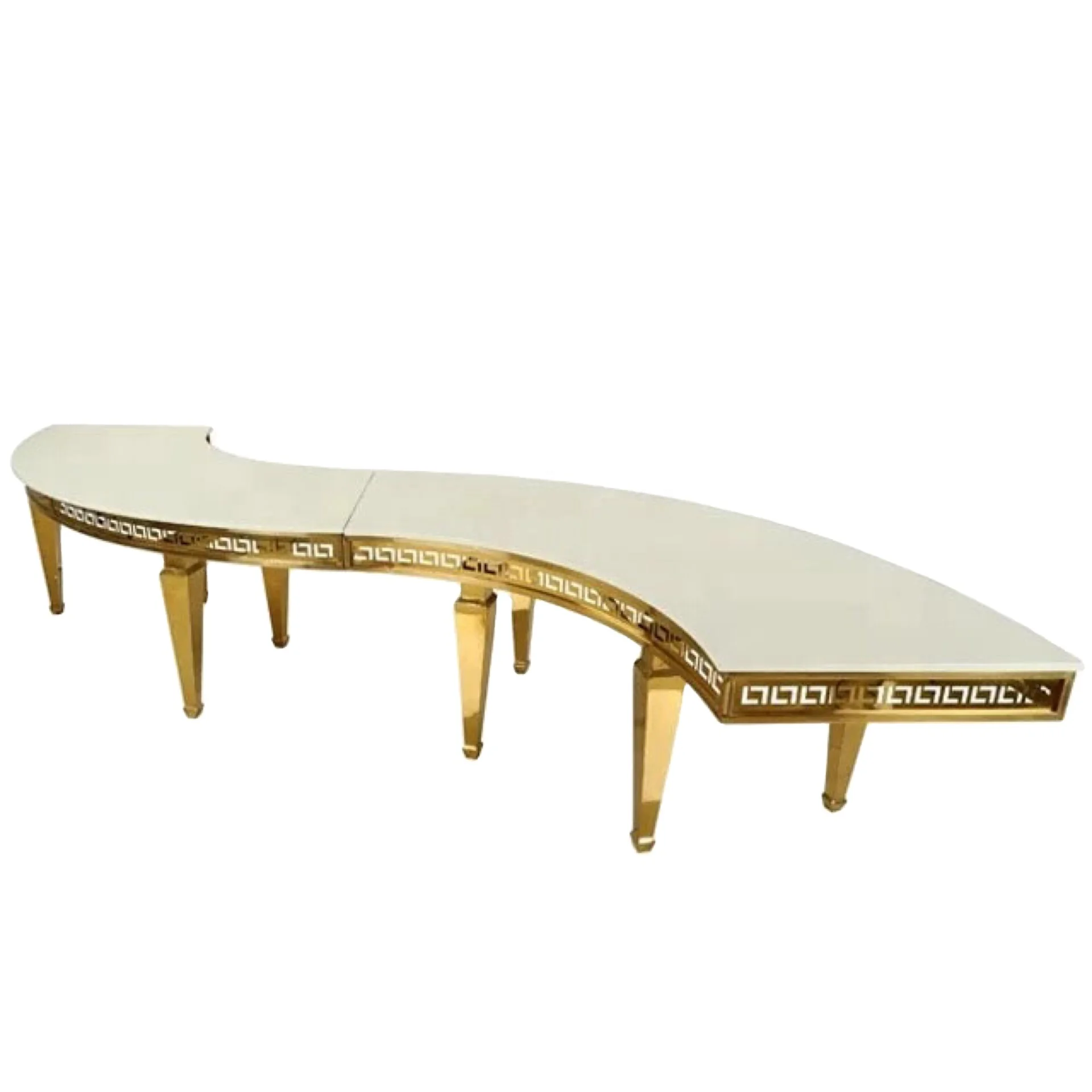 Metal Stainless Steel Half Circle Round Modern Design Wedding Banquet Event Party Dining Table
