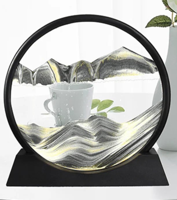 2022 Fashion Crafts Round Creative 3D Sand Painting Ornaments Home Decoration Accessories Moving Sand Art Picture